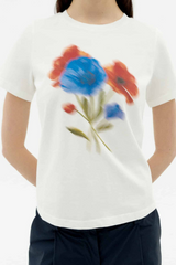 T-Shirt Blurry Flower Ida White