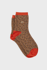 socken mit leoparden muster braun und orange