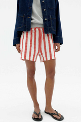 Shorts Red Maxi Stripes Geranio Red