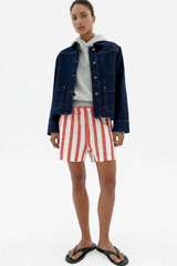 Shorts Red Maxi Stripes Geranio Red