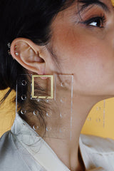 Ohrschmuck Acryl Transparent Square