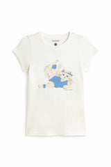 Thinking MU Mirna Meowrobics weisses Damen T-Shirt mit Katzen-Print aus Bio-Baumwolle – Youmee.market Schweiz