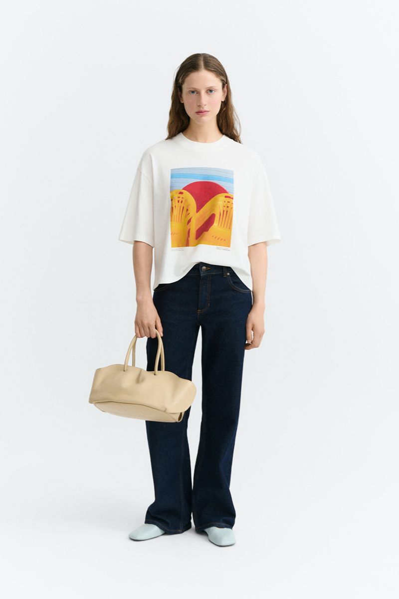 Thinking MU Lena Yosigo Print T-Shirt Damen aus Bio-Baumwolle im Alltagslook – Youmee.market Schweiz
