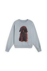 Thinking MU Bonnie Pet Portrait Damen Pullover in Hellblau mit Hunde-Motiv – Youmee.market Schweiz