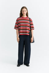 Thinking MU Lena Kiki Stripes Damen Shirt aus Bio-Baumwolle mit kurzen Ärmeln