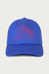 Blaue Thinking MU Chris Meowrobics Cap mit rotem Meowrobics Motiv auf der Vorderseite