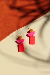 Ohrschmuck Lille Orange Pink Firered