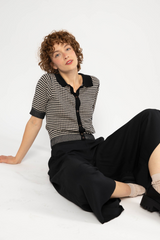 Hose Culotte In Full Bloom Black Brush