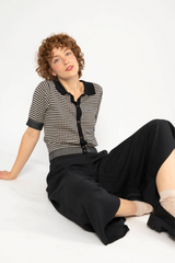 Hose Culotte In Full Bloom Black Brush