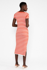 Kleid Laissez Fairy Chic Knit Stripe Red
