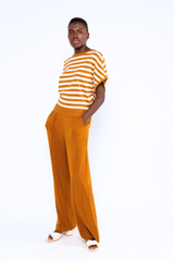 Shirt Picnic Friend chic knit stripe brown