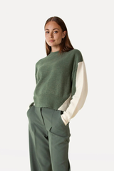 Pullover Alemily Strick Longseeve Dark Moss