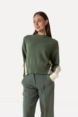 Pullover Alemily Strick Longseeve Dark Moss