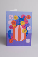 Postkarte Bunte Blaue Katze