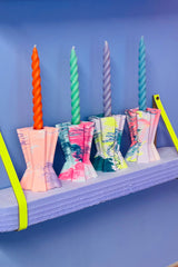 Jesmonit Kerzenständer in Olivgrün, Hafer und Lavendel