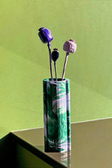 Jesmonit Vase in Grün und Violett