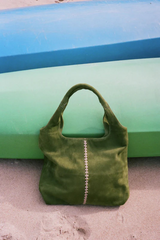 Tasche Suede Clea Crochet Banana Palm Green