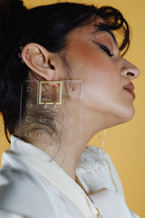 Ohrschmuck Acryl Transparent Square