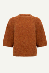 Kurzarm-Pullover Brune Knitted Ginger Bread Melee