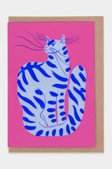 Postkarte Striped Cat