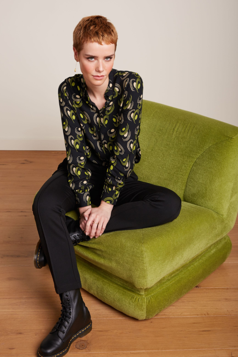 ONIX Boutique Bern youmee.market King Louie Hose Luz Pintuck Aurora Black Stoffhose schwarz