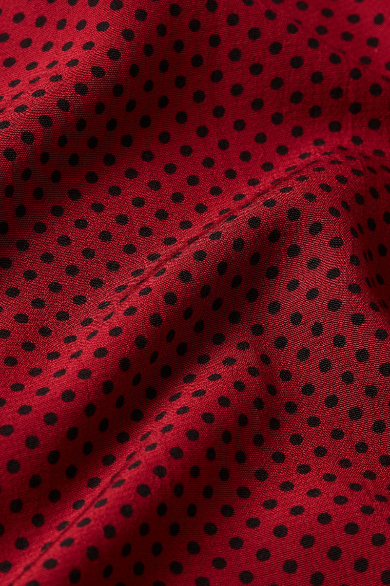 ONIX Boutique Bern youmee.market King Louie Kleid Carina Cabernet Red rotes Kleid mit schwarzen Punkten polkadots