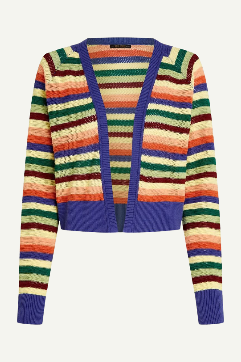Strickjacke Blanca Molo Bluing von King Louie in Regenbogenfarben farbig gestreift