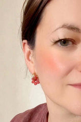 Ohrschmuck Flower Hoops Royal-Blue