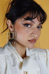 Ohrschmuck Acryl Transparent Square