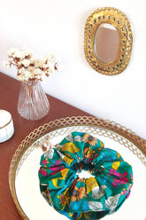 Scrunchie CHOUCHOU SABRINA - Green Flowers