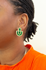 Devin No.2 Ohrstecker Grüngold