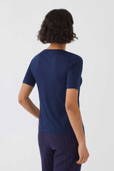 T-Shirt Organic Cotton V-Neck Dunkel-Blau