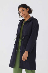 Jacke Trench With Hoodie Dunkel-Blau
