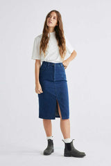 Jupe Hemp Denim Louise Jeans-Blau