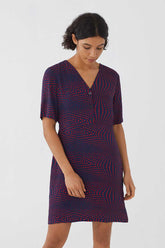 Kleid Op Dot Print Mini Dress Blau Muster
