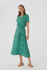 Kleid Op Dot Print Maxi Dress Türkis Muster