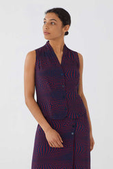 Bluse Op Dot Print Top Blau Muster