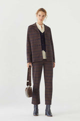 Blazer Jacquard Pockets Wheat Field Navy Blau