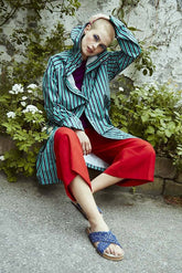 Magpie Striped Rainjacket Pepper Green von Beck Söndergaard