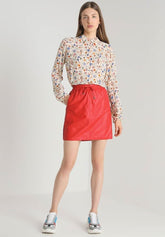 Ivana Leather Skirt Valiant Poppy von Second Female