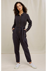 Anisa Striped Jumpsuit Navy Multi von People Tree