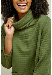 Jane Quilted Top Khaki von People Tree