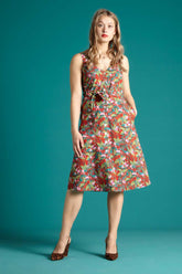 Kleid V-Ausschnitt Ines Dress Salina Rot Multi