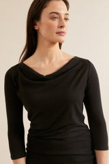 Wasserfallshirt GOTS schwarz von Lanius