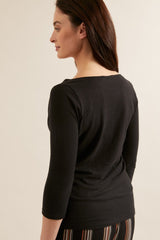 Wasserfallshirt GOTS schwarz von Lanius