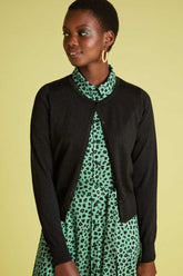 Strickjacke Rundhals Organic Lapis Schwarz