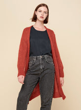 Cardigan long en laine Terracota von Acoté