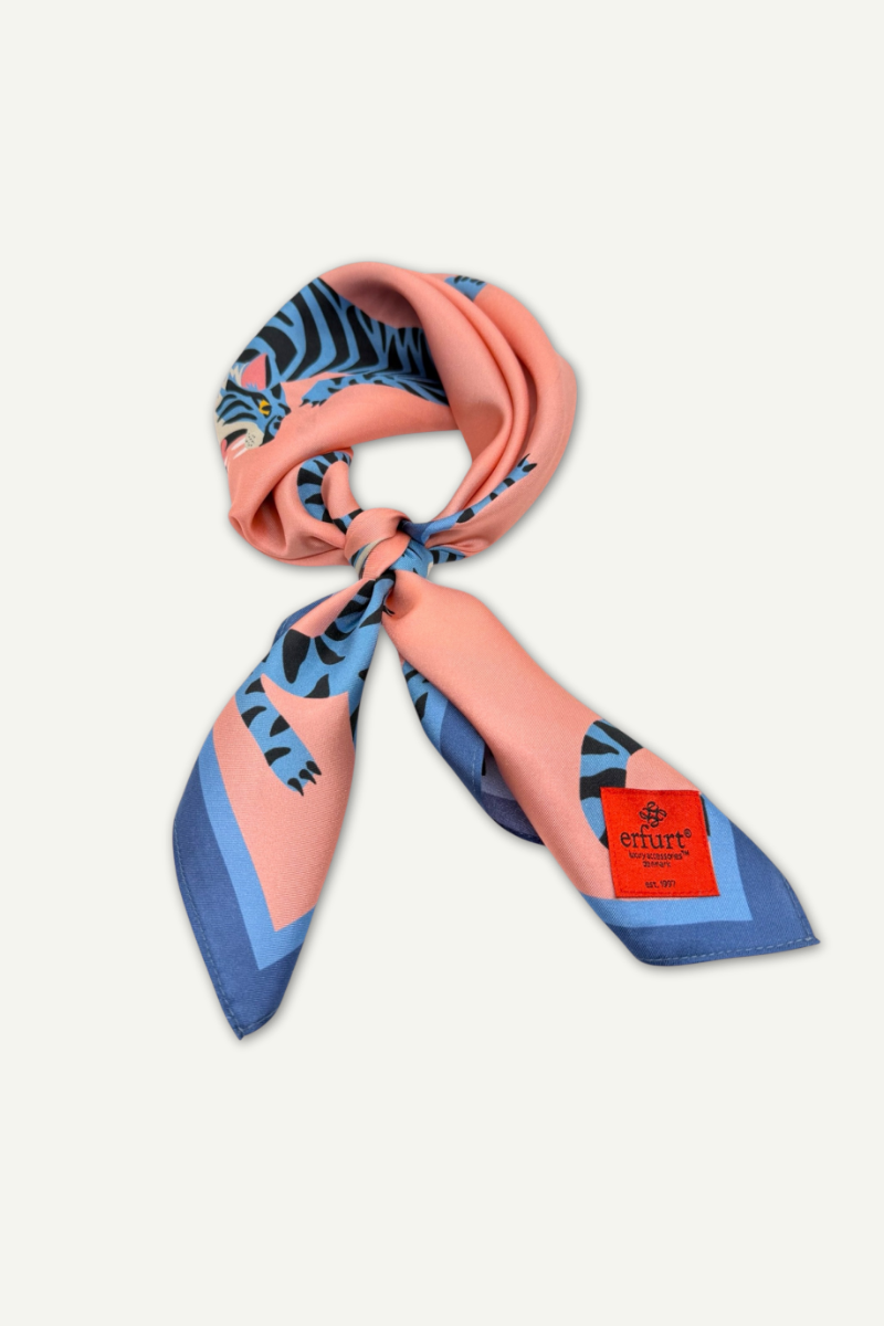 Foulard Cute Tigers Raspberry Pink