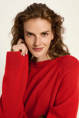 Pullover Cropped GOTS Red Alert