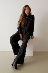Bluse Kasia Black Dark Khaki Waves